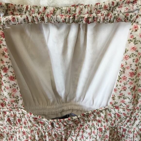 Trixxi Tan Floral-Print Chiffon Tiered Fit & Flare Dress - Picture 9 of 12